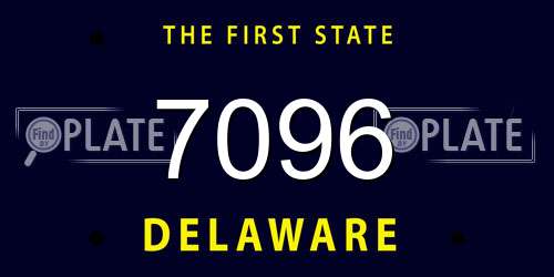 7096 Delaware License Plate