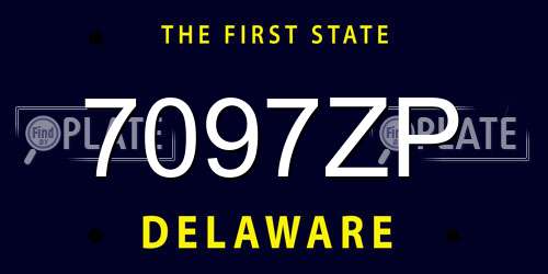 7097ZP Delaware License Plate