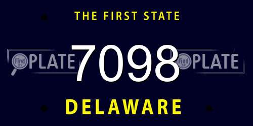 7098 Delaware License Plate