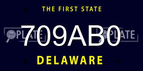 709AB0 Delaware License Plate