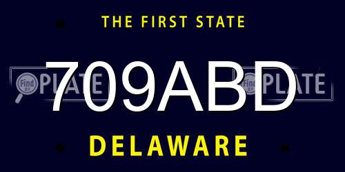 709ABD Delaware License Plate
