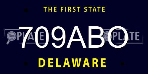709ABO Delaware License Plate