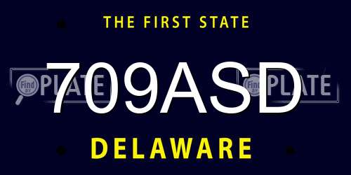 709ASD Delaware License Plate