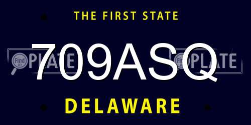 709ASQ Delaware License Plate