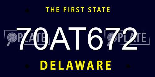 70AT672 Delaware License Plate