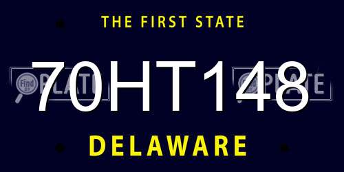 70HT148 Delaware License Plate
