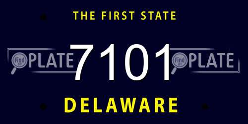 7101 Delaware License Plate