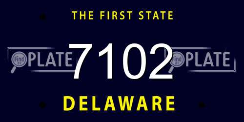 7102 Delaware License Plate