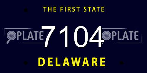 7104 Delaware License Plate
