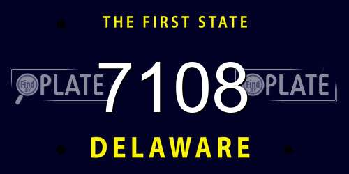 7108 Delaware License Plate