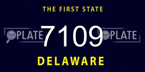 7109 Delaware License Plate