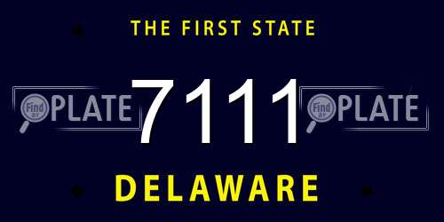 7111 Delaware License Plate