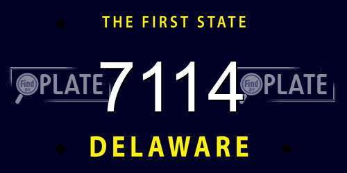 7114 Delaware License Plate