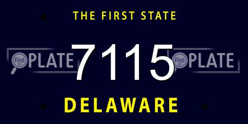7115 Delaware License Plate