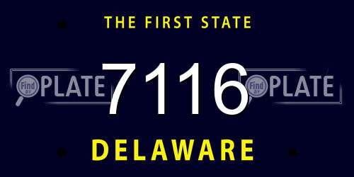 7116 Delaware License Plate