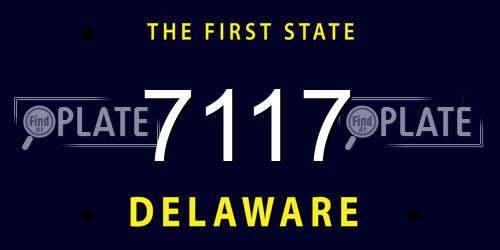 7117 Delaware License Plate