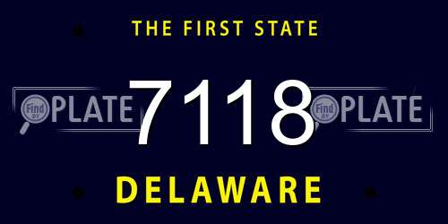 7118 Delaware License Plate