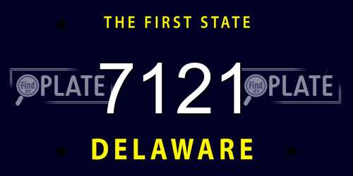 7121 Delaware License Plate