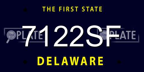 7122SF Delaware License Plate