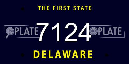 7124 Delaware License Plate