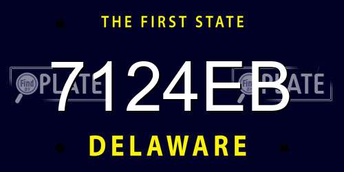 7124EB Delaware License Plate
