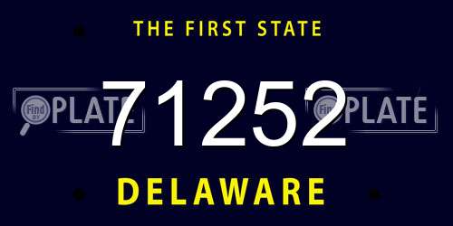 71252 Delaware License Plate