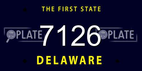 7126 Delaware License Plate