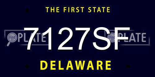 7127SF Delaware License Plate