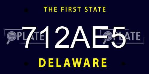 712AE5 Delaware License Plate
