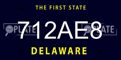 712AE8 Delaware License Plate