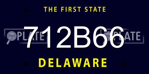 712B66 Delaware License Plate