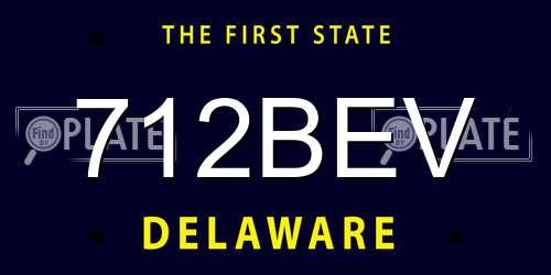 712BEV Delaware License Plate