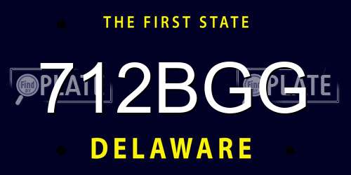 712BGG Delaware License Plate