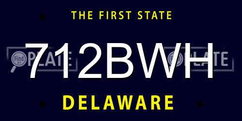 712BWH Delaware License Plate