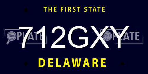 712GXY Delaware License Plate