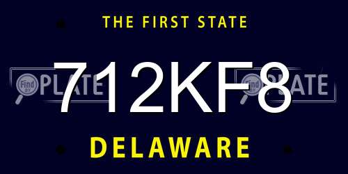 712KF8 Delaware License Plate