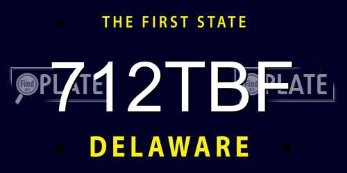 712TBF Delaware License Plate