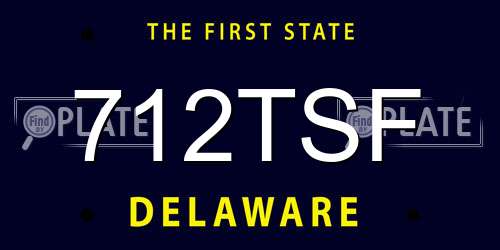 712TSF Delaware License Plate