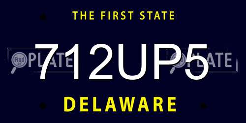 712UP5 Delaware License Plate