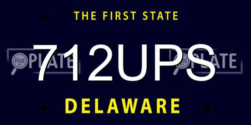 712UPS Delaware License Plate