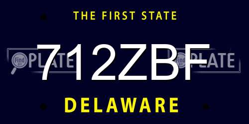 712ZBF Delaware License Plate