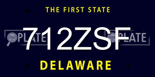 712ZSF Delaware License Plate