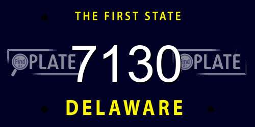 7130 Delaware License Plate