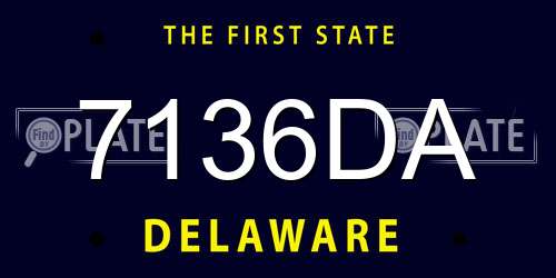 7136DA Delaware License Plate