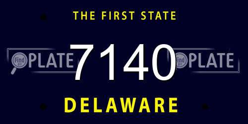 7140 Delaware License Plate