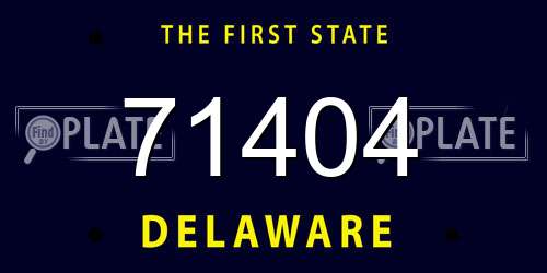 71404 Delaware License Plate
