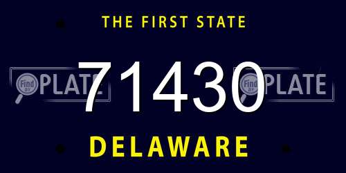 71430 Delaware License Plate