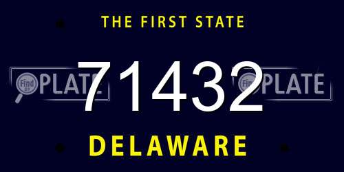 71432 Delaware License Plate