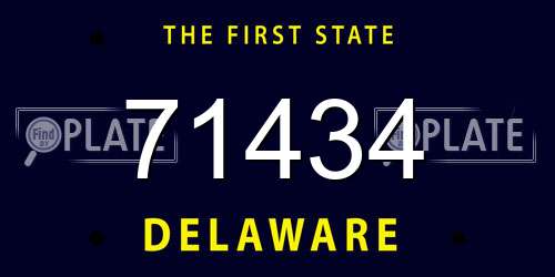 71434 Delaware License Plate