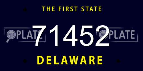 71452 Delaware License Plate